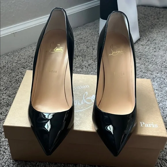 Christian Louboutin Black Patent Leather Pumps (Pigalle Follies 85) - Picture 1 of 5